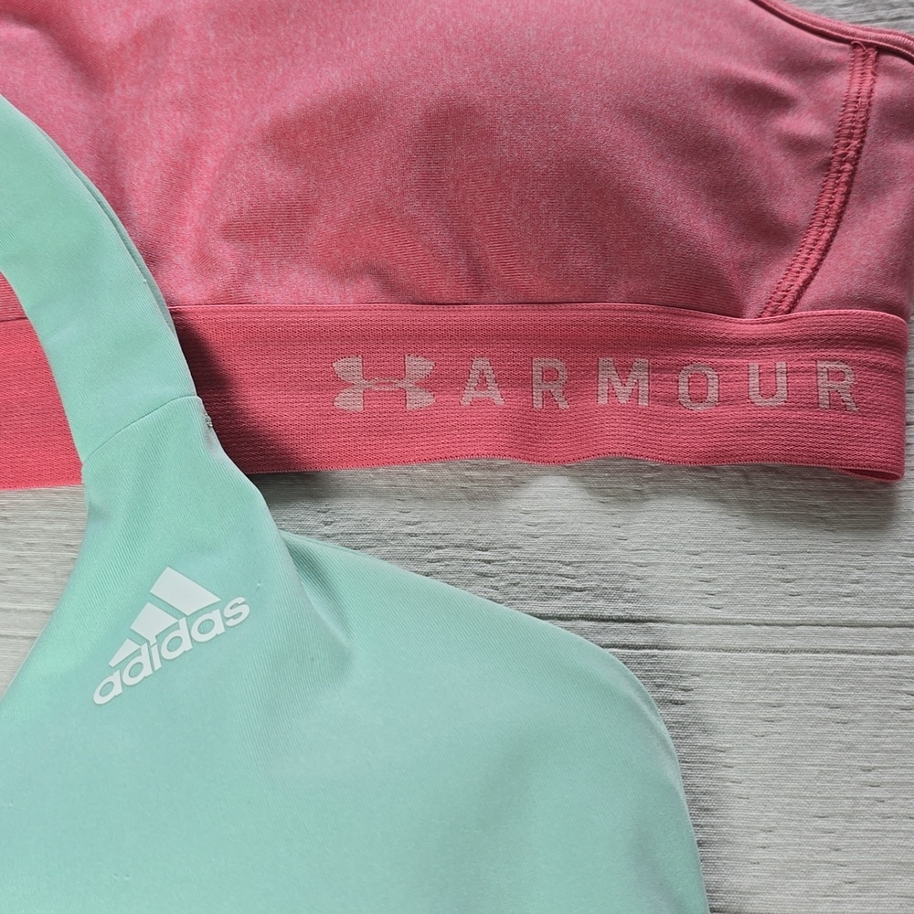 Under Armour & Addidas Pastel Sports Bra Set of 2 - Size Small - Picture 5 of 10